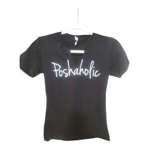 Black 'Poshaholic' T-Shirt